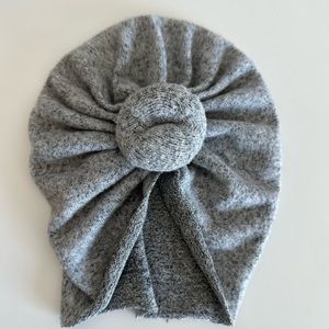 Worn once grey sweater bunny knots turban